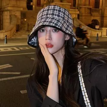 Новая шляпа модная кожаная шляпа-ведро с сеткой Thousand Bird, зимняя теплая шляпа-раковина Tide One Size