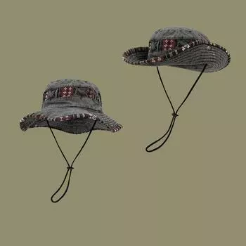 Новая шляпа от солнца для мужчин и женщин, летняя шляпа для отдыха на открытом воздухе, джинсовая шляпа от солнца, мужская шляпа для рыбалки с большими полями, шляпа рыбака 56-58CM