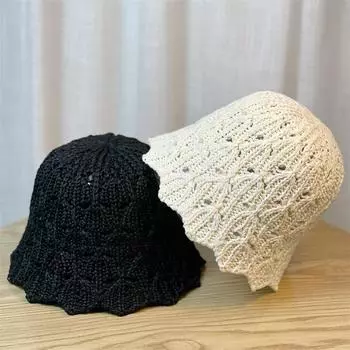 Новая шляпа рыбака Lafite Grass Weaving Hollow Fisherman Hat, женская корейская версия, солнцезащитный козырек и солнцезащитный крем, большая голова, окруженная кружевом, шляпа-горшок 56-58cm белый
