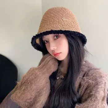 Новая шляпа женская высококачественная стандартная плюшевая панама Sense Metal зимняя теплая панама толстая One Size