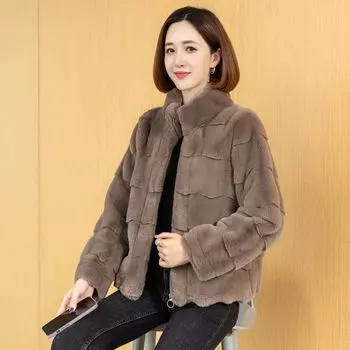 Новая шуба из датской норки, короткая, женская, зимняя, утолщенная шуба из искусственной норки для мам, маленькая, мужская S