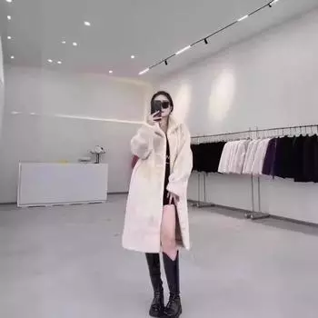 Новая шуба из норки Милан, длинная шуба, зимняя длина 105 M розовый