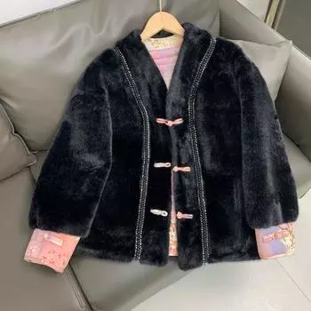 Новая шуба из норки в китайском стиле, короткий топ из норки, новая женская имитация норки в китайском стиле S белый