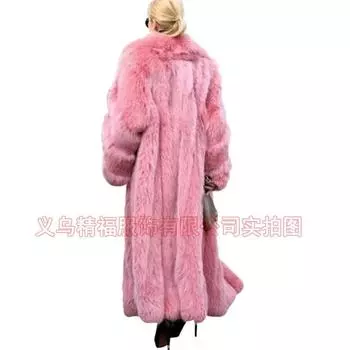 Новая шуба женская шуба розовая популярная средняя и длинная шуба из кролика Рекс женская Europe, America-XXS