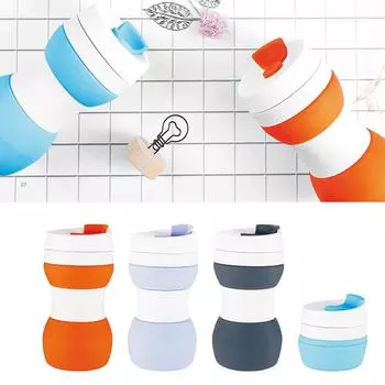 Новая силиконовая чашка, складная чашка для воды, спортивная, дорожная, портативная бутылка для воды, пищевая спортивная уличная выдвижная чашка для воды 500ml фиолетовый