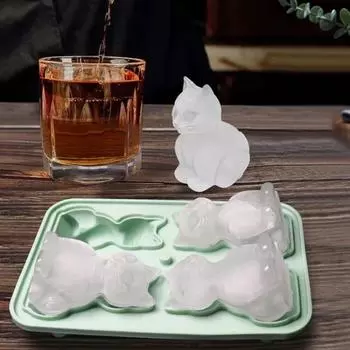 Новая силиконовая форма для приготовления льда в форме животного для пищевых продуктов, креативная форма для приготовления льда своими руками синий