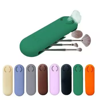 Новая силиконовая сумка для хранения косметики, легко носить с собой, сумка для хранения кистей для макияжа, косметичка, косметичка, уличный набор для макияжа оранжевый