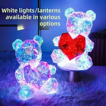 Новая Симфония Светящийся Медведь Фестиваль Циси Подарок на День Святого Валентина День Рождения Девочки Продвинутый Чувство Творческий Подарок на День Матери 30cm [Exquisite gift box + USB plug]