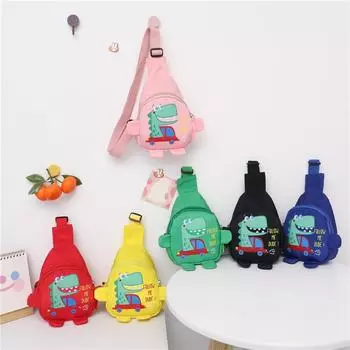 Новая симпатичная детская сумка-нагрудник с маленьким динозавром, модная детская сумка для путешествий, сумка-мессенджер для мальчиков и девочек чёрный