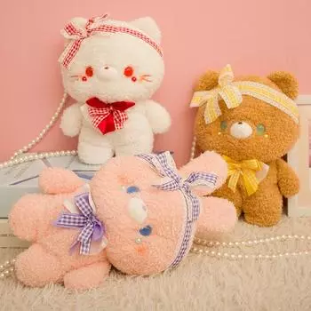 Новая симпатичная плюшевая игрушка в виде животного через плечо в виде Лолиты с кружевным бантом в виде кролика, маленькая сумка через плечо 23cm