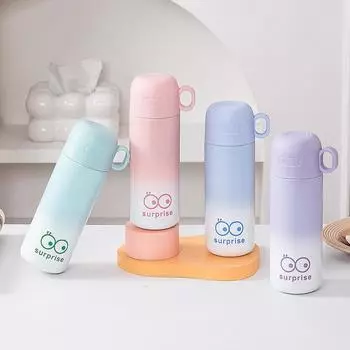 Новая симпатичная термокружка, легкая, из нержавеющей стали, портативная, для воды, одно покрытие, двойное использование, высококачественный внешний вид, термокружка с рисунком 480ml