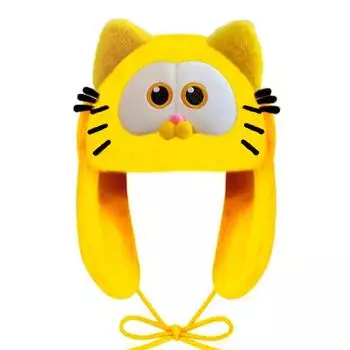 Новая симпатичная желтая мультяшная вышивка с изображением кота, теплая и ветрозащитная, хип-хоп повседневная модная шапка, подходящая для мужчин и женщин на осень и зиму OneSize жёлтый