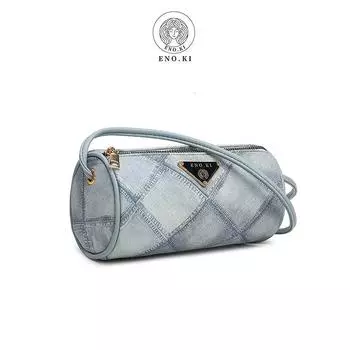 Новая синяя джинсовая модель, модная универсальная сумка через плечо, легкая роскошная ретро-сумка через плечо, женская сумка, модная цилиндрическая сумка