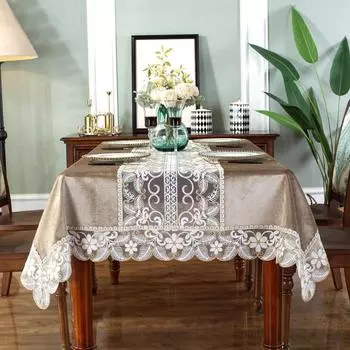 Новая скатерть, кружевная ткань, художественный золотой бархат, элитный светильник, роскошная прямоугольная бытовая скатерть, чайный столик, стол с флагом 70x70cm