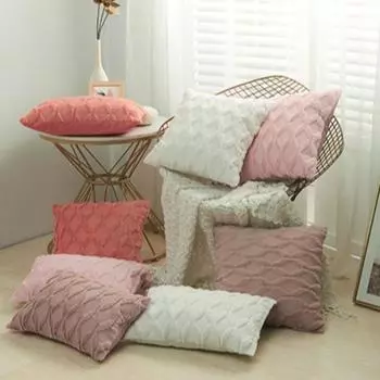 Новая специальная вышитая наволочка для подушки Diamond Plush Waist Cushion Наволочка для подушки Зимняя наволочка для дивана в гостиной розовый