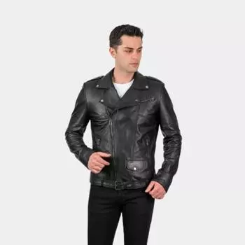 Новая специально разработанная мужская черная мотоциклетная куртка из натуральной кожи, овечья кожа, застежка-молния, куртка, повседневная верхняя одежда, умная одежда