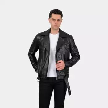 Новая специально разработанная мужская черная мотоциклетная куртка из натуральной кожи, овечья кожа, застежка-молния, куртка, повседневная верхняя одежда, умная одежда