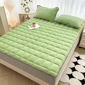 Новая сплошная флисовая простыня с массажными бобами, приятное для кожи и теплое постельное белье, наматрасник, противоскользящее покрывало 0.9*2.0m