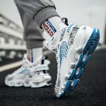 Новая спортивная обувь, кожаные удобные дышащие высокие кроссовки, высококачественные мужские туфли с лезвиями, размер 39-45 39 оранжевый