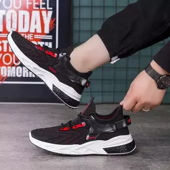 Новая спортивная повседневная обувь, модная дышащая удобная уличная мужская спортивная обувь 39 чёрный