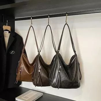 новая среднего возраста мать большой емкости мода плечо портативный мессенджер повседневная женская сумка чёрный