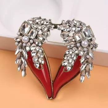 Новая средневековая винтажная желейная глазурь инкрустированная брошь в виде крыльев ангела в винтажном стиле brooch