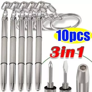 Новая стальная отвертка для очков, отвертка для очков, комплект для ремонта часов с брелком, портативные ручные инструменты, прецизионные отвертки, инструменты 1pcs серебряный