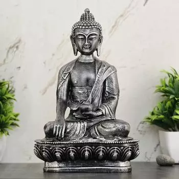 Новая статуя Будды, экспонат, идол, предметы домашнего декора для гостиной и подарки (Античное серебро)