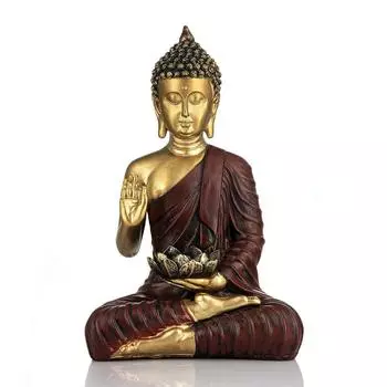 Новая статуя сидящего Будды, экспонат для домашнего декора золотистый