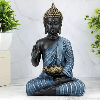 Новая статуя сидящего Будды, экспонат Idol Home Decor чёрный