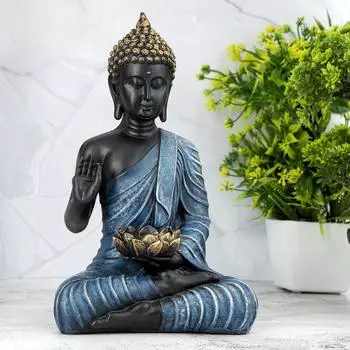 Новая статуя сидящего Будды, экспонат Idol Home Decor чёрный