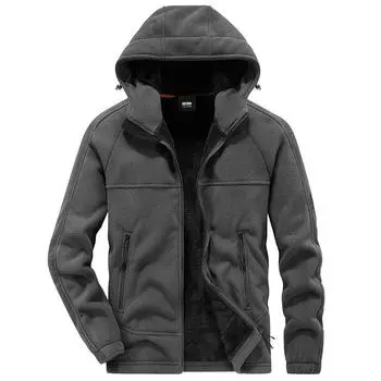 Новая стильная флисовая куртка для мужчин на осень и зиму. Новая модная тенденция. Универсальная теплая флисовая куртка для активного отдыха. M