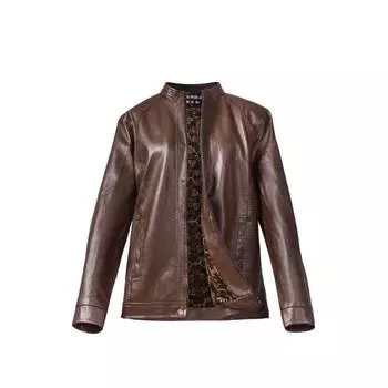 Новая стильная кожаная куртка для мужчин среднего и пожилого возраста, приталенная мужская кожаная куртка из бархата, мужская кожаная куртка 52