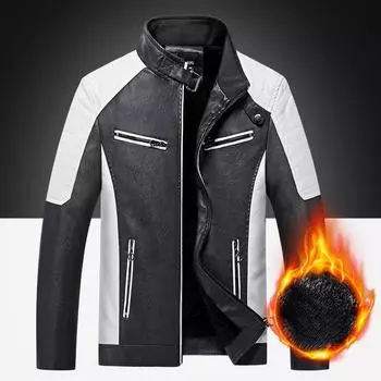 Новая стильная кожаная куртка, модная сращиваемая модная мужская кожаная куртка для мотоциклистов, весна, осень и зима, всесезонная кожаная куртка для мужчин M