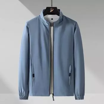 Новая стильная куртка, весенняя мужская универсальная, для поездок на работу, простая, деловая, повседневная, с воротником-стойкой, спортивная куртка в корейском стиле для мужчин M