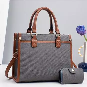 Новая стильная лоскутная модная сумка с холщовой текстурой, высокий уровень внешнего вида, вместительная сумка через плечо .