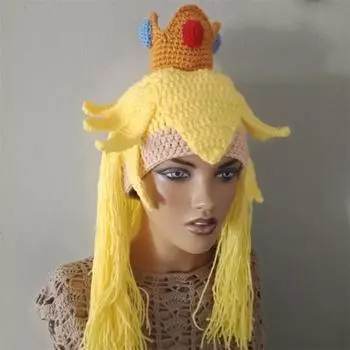 Новая стильная шапка-гриб ручной работы, связанная крючком, для взрослых Adult 57-59cm