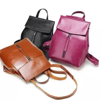 Новая стильная женская сумка, европейская и американская мода, рюкзак из натуральной кожи, масляный вощеный рюкзак из коровьей кожи, модная школьная сумка