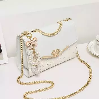 Новая стильная женская сумка осенняя сумка из коровьей кожи с цепочкой через плечо легкая роскошная сумка через плечо подарок на день рождения для девушки жены