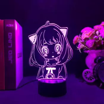 Новая странная светодиодная настольная лампа Anmit Anime SPYFAMILY Anya Forger Рисунок 3D ночник Красочный сенсорный пульт дистанционного управления Рождественский подарок