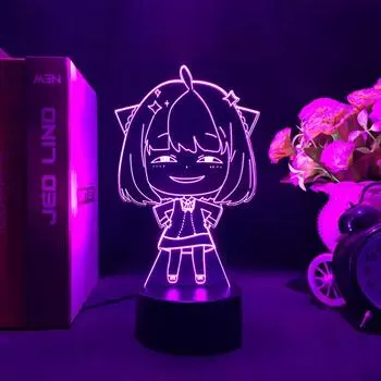 Новая странная светодиодная настольная лампа ANMIT Anime SPYFAMILY Anya Forger Рисунок 3D ночник Красочный сенсорный пульт дистанционного управления Рождественский подарок