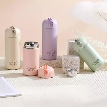 Новая студенческая термокружка из нержавеющей стали со скрытой веревкой, симпатичная, высокого уровня, детская кружка для воды, портативная мини-термосная кружка 260ml