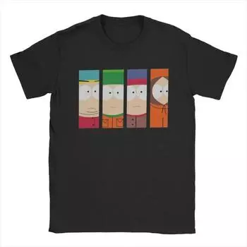 Новая сумасшедшая футболка с принтом комиксов South Park, мужская и женская футболка с коротким рукавом, мужская одежда, уличная одежда Harajuku XXXXL