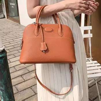 Новая сумка-боулинг из кожи Baotou с рисунком личи и платиновым узором, на одно плечо, с диагональным перекрещиванием, для женщин 27x10x20 белый