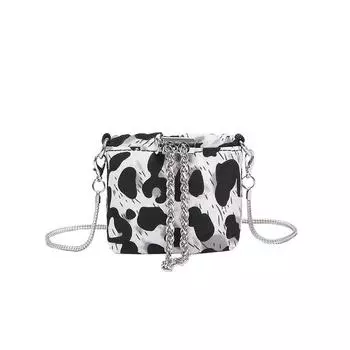 Новая сумка-цепочка с леопардовым принтом, мини-супермодная, одно плечо, косой перекрещенный горловина, красный конверт. хаки