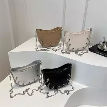 Новая сумка-цепочка Temperament Metal, сумка Air-eye на одно плечо, модная, стильная и персонализированная французская седельная сумка