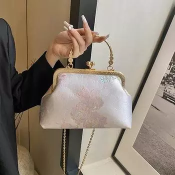 Новая сумка-чеонгсам, женская сумка с вышивкой в китайском стиле, китайская ретро-портативная сумка-мессенджер, универсальная сумка для ужина на цепочке чёрный