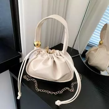 Новая сумка через плечо Ins, нишевая сумка на одно плечо, женская модная плиссированная сумка под мышками, сумка Soft Cloud, сумка-ведро на шнурке