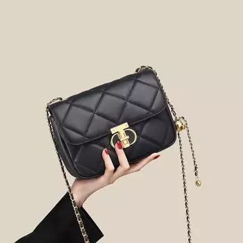 Новая сумка через плечо из натуральной кожи, женская сумка, высококачественная цепочка, маленькая квадратная сумка, подарок на день рождения