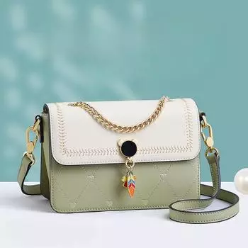 Новая сумка через плечо из натуральной кожи, женская сумка, легкая, роскошная, нишевая, высокого класса, маленькая квадратная сумка на цепочке